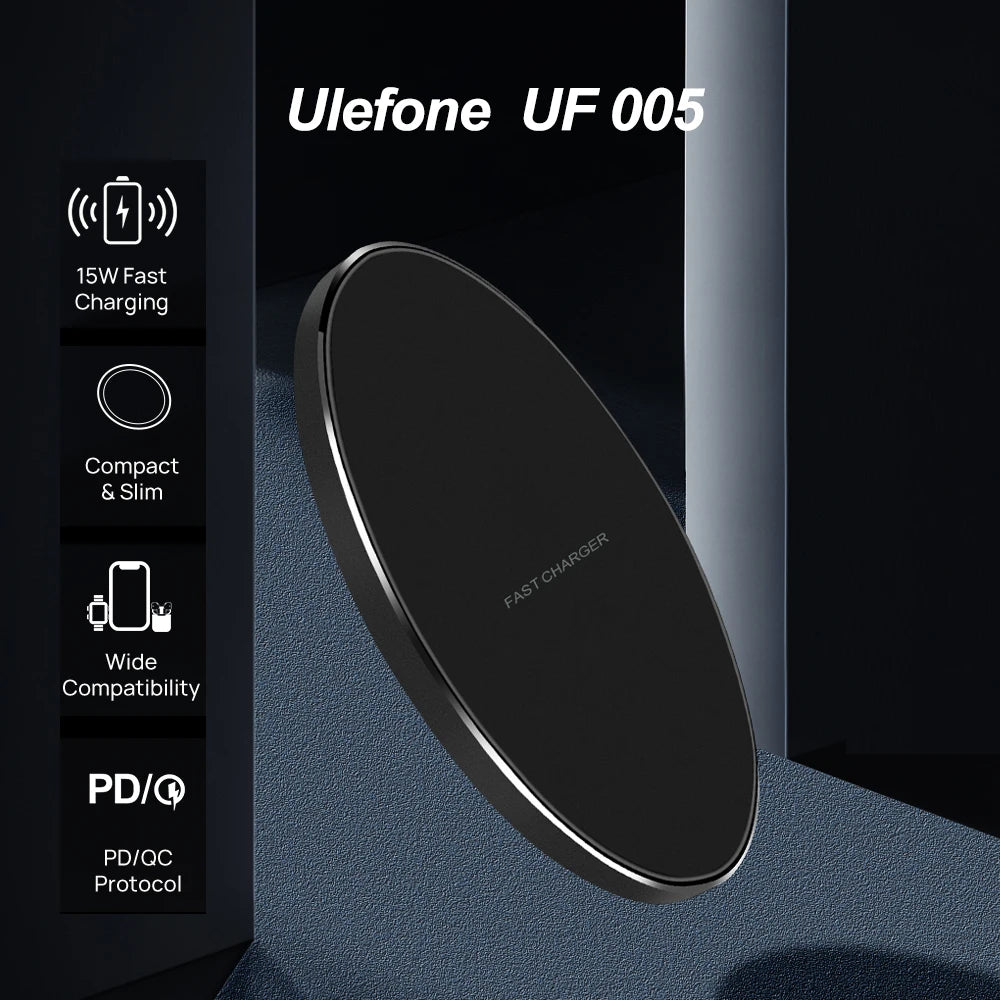 Ulefone UF005 15W Qi Wireless Charging Pad For ulefone Armor 12 power Armor 13 for iPhone13