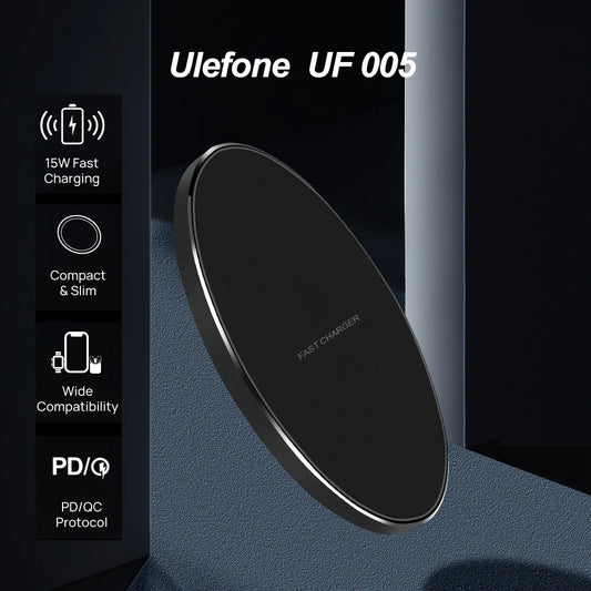 Ulefone UF005 15W Qi Wireless Charging Pad For ulefone Armor 12 power Armor 13 for iPhone13